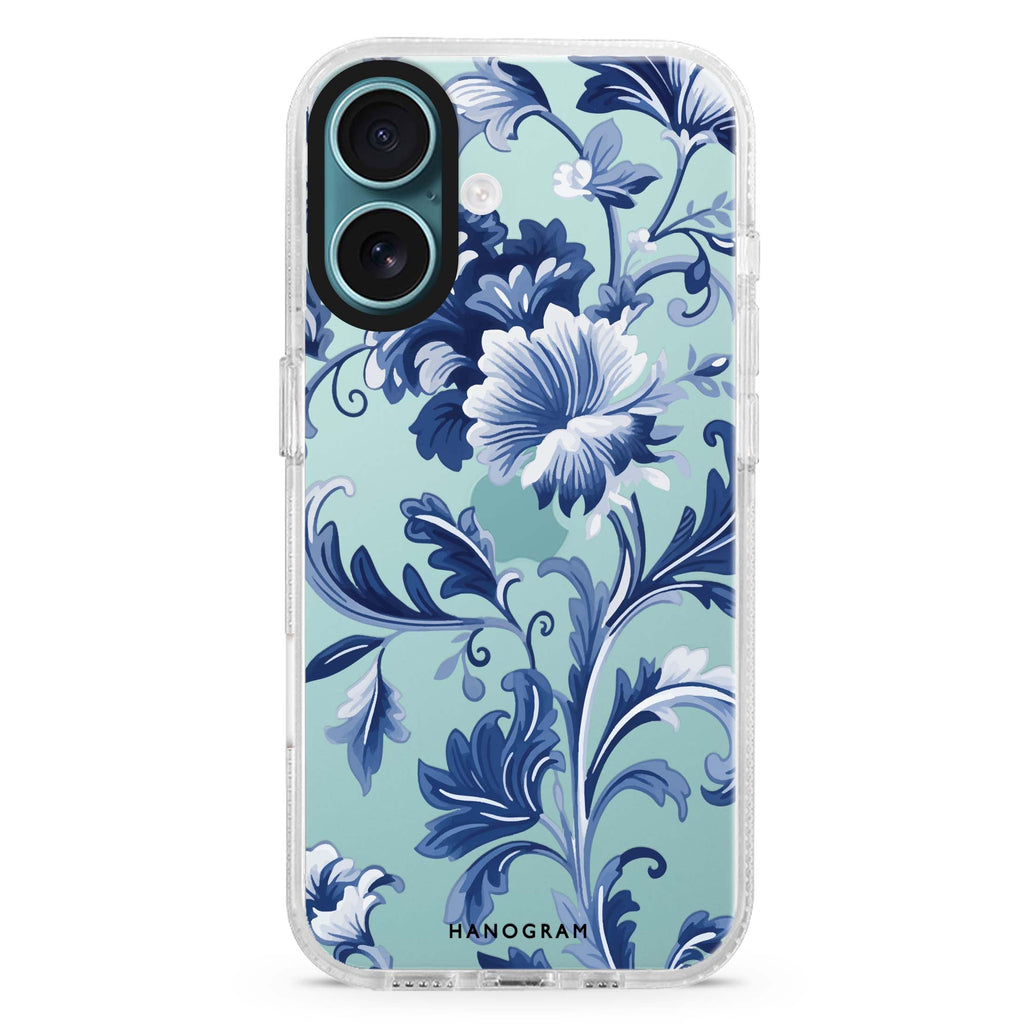 Sky Botanica iPhone 16 and 16 Plus ultra clear case, transparent celestial artwork, front product view