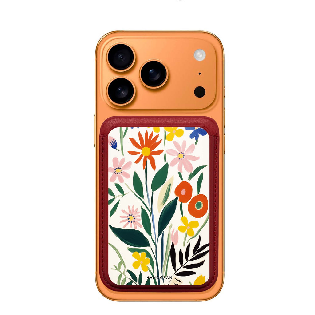 Floral Impressions MagSafe wallet for iPhone, slim magnetic card holder, main view