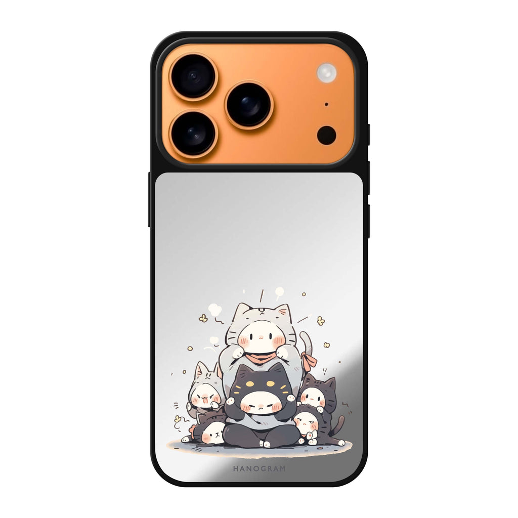 Feline Asana Lesson cat animal iPhone 17 Pro Max mirror case