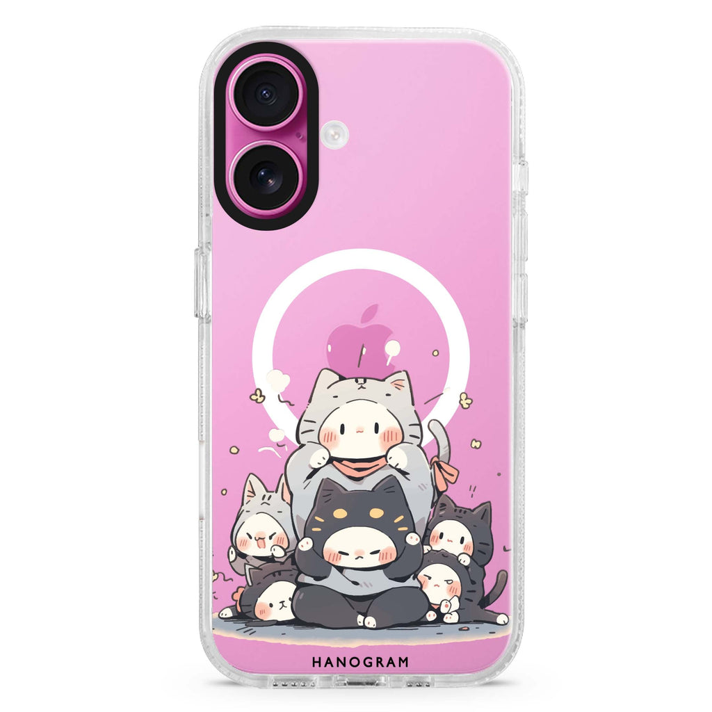 Feline Asana Lesson MagSafe Compatible iPhone 16 Ultra Clear Case - Personalized and Stylish Protection