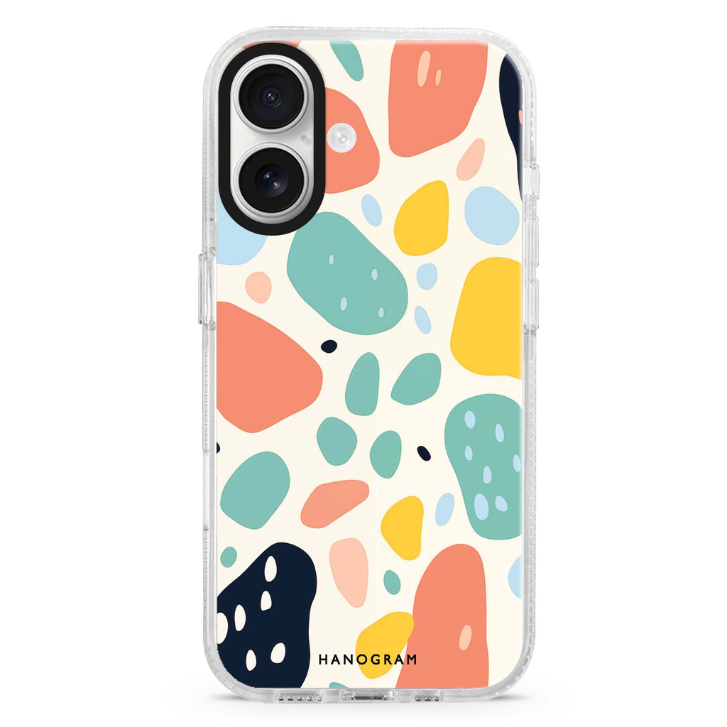 Fragment Chic iPhone 16 and 16 Plus ultra clear case, transparent graphic artwork, front product view