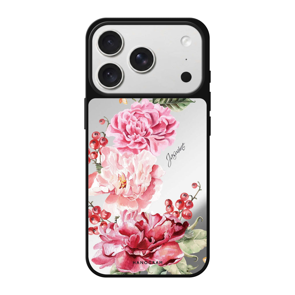 Pretty Watercolor Flowers #2 personalized name flower floral watercolor iPhone 18 Pro Max mirror case