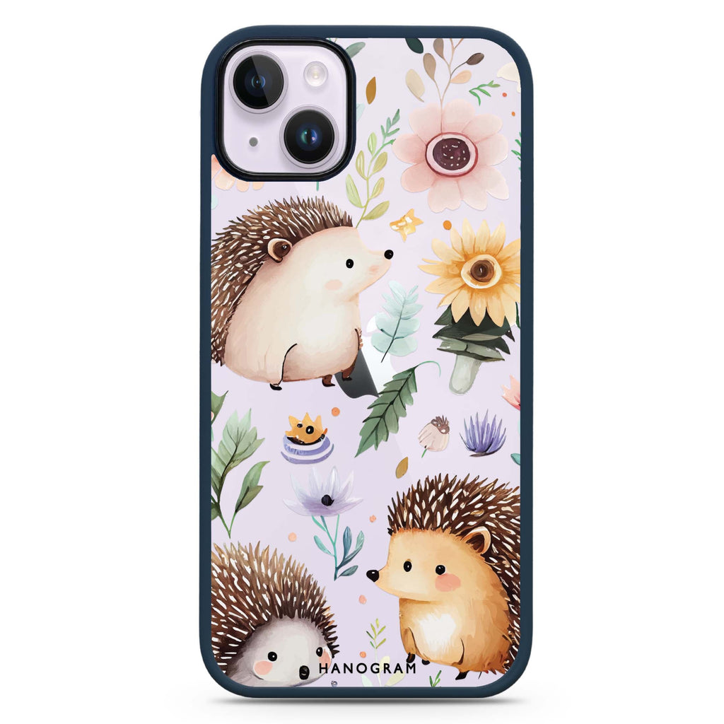 Hedgehog & Floral iPhone 15 Impact Guard Bumper Case