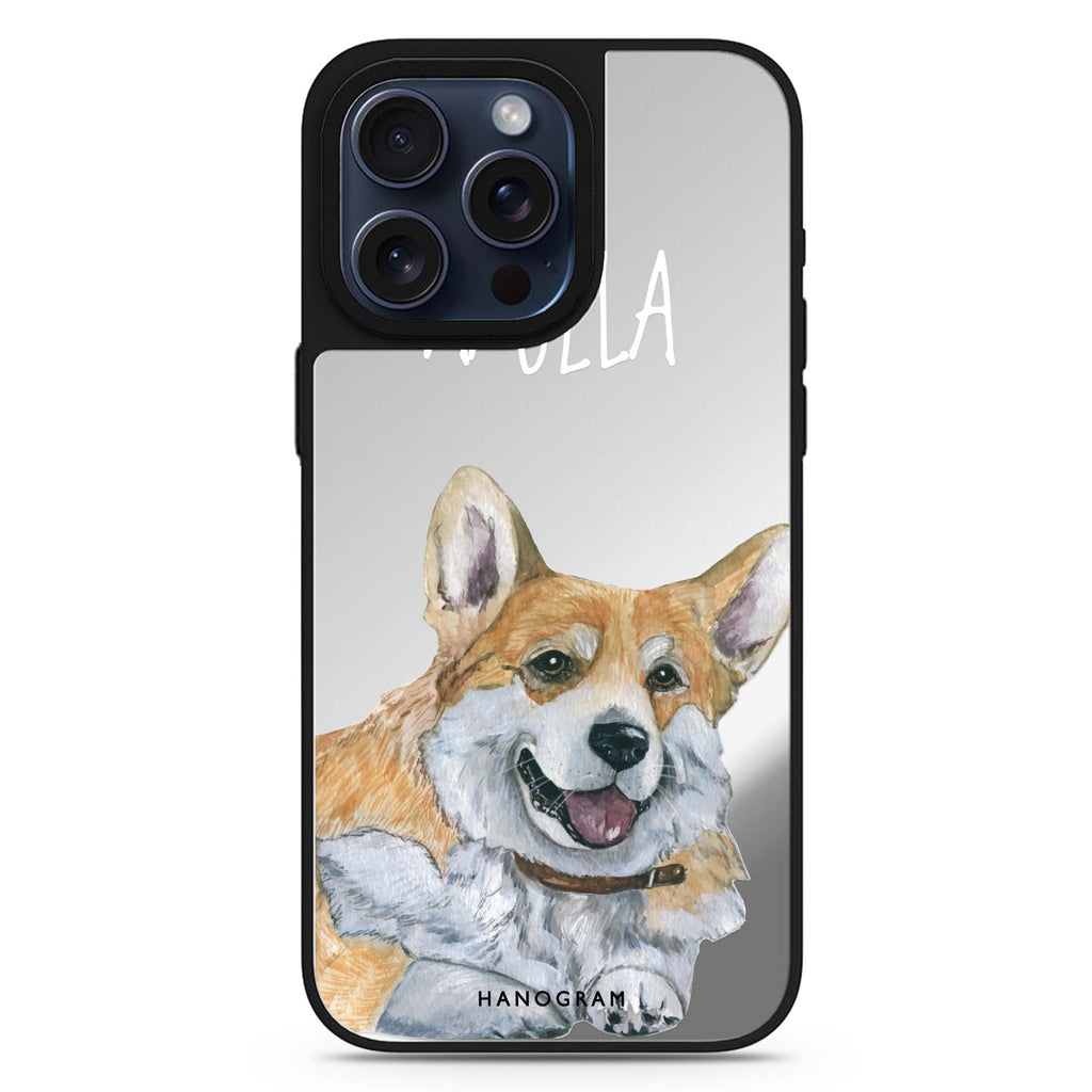 Corgi personalized name MagSafe mirror case for iPhone 16/15/14 Pro Max and Pro, main view