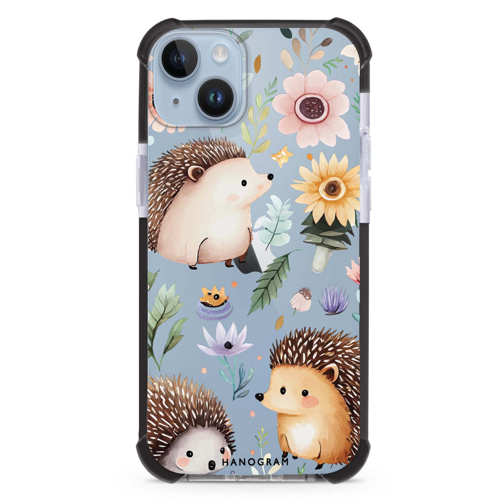 Hedgehog & Floral iPhone 15 Plus Ultra Shockproof Case