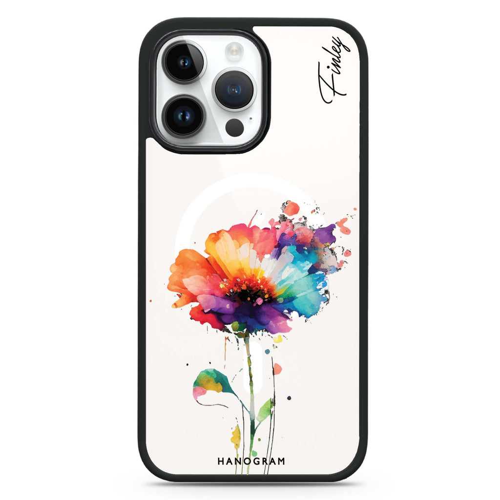 A Beautiful Watercolour Flower MagSafe Compatible Impact Guard Bumper Case