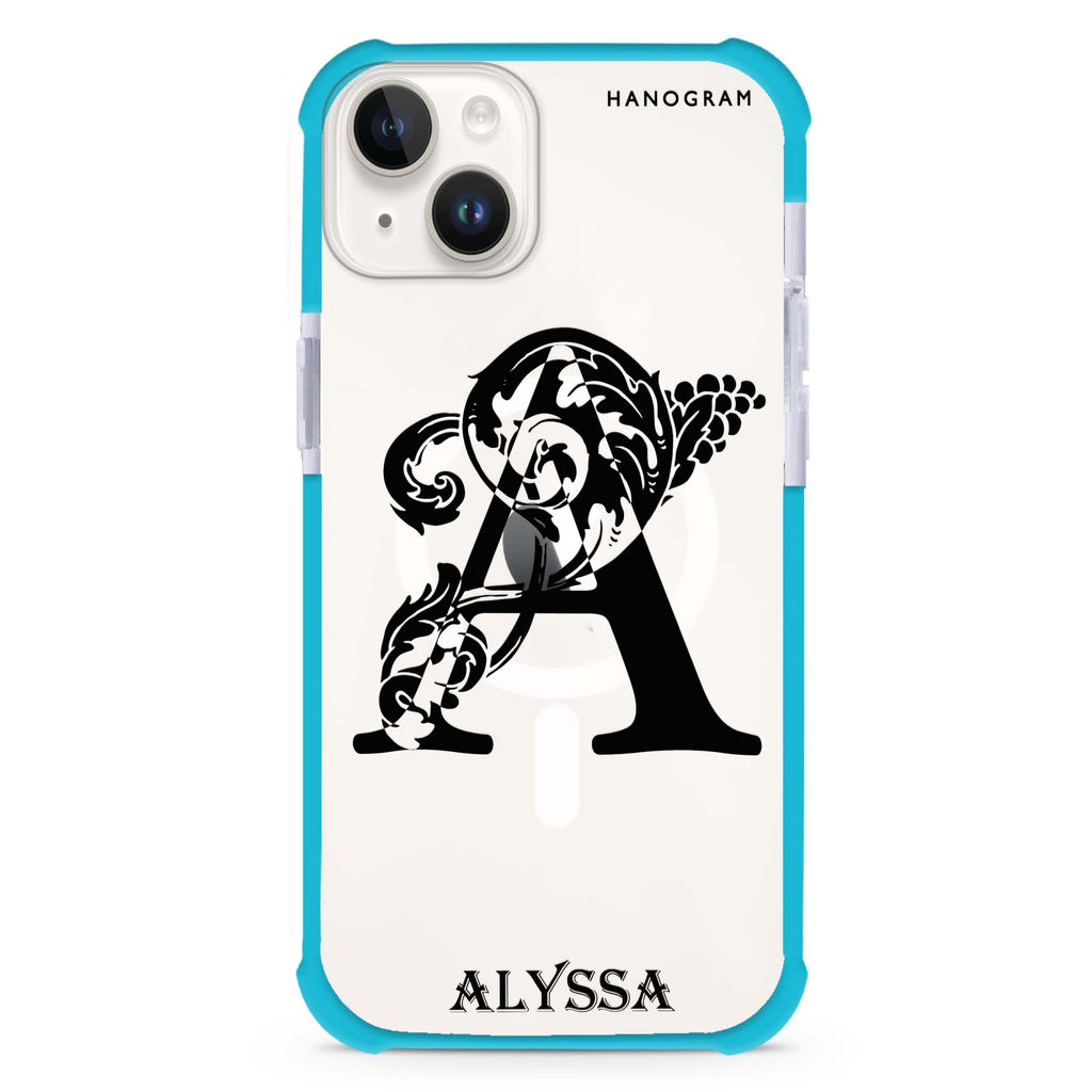 Ornamental Alphabet iPhone 15 Plus MagSafe Compatible Ultra Shockproof Case