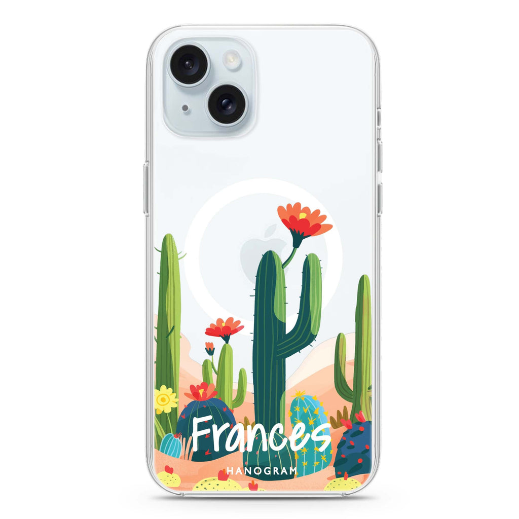Desert Bloom iPhone 15 Plus MagSafe Compatible Ultra Clear Case