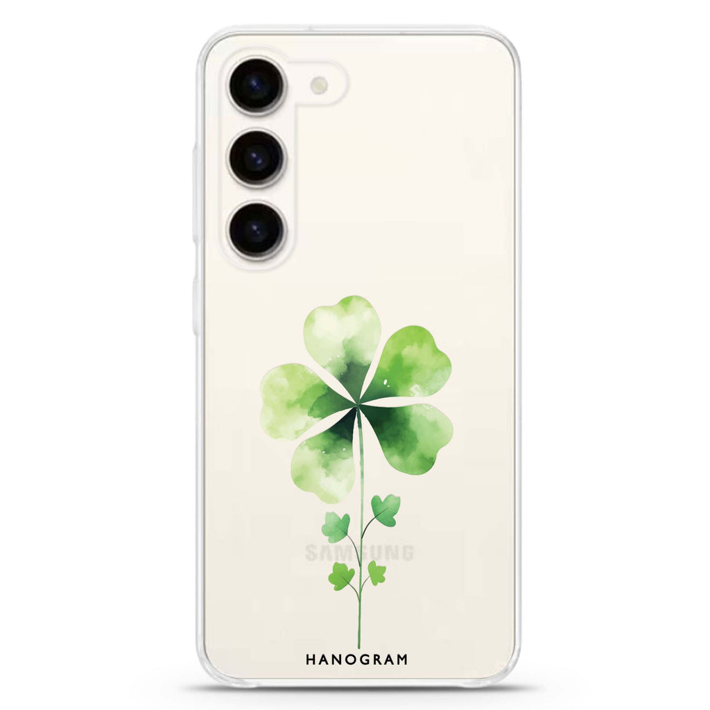 Green Bliss ultra-clear case for Samsung Galaxy S23/S22, front view