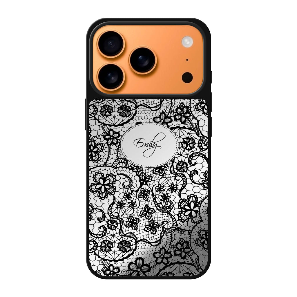 My Floral Lace personalized name spring flower fashion floral iPhone 17 Pro Max mirror case