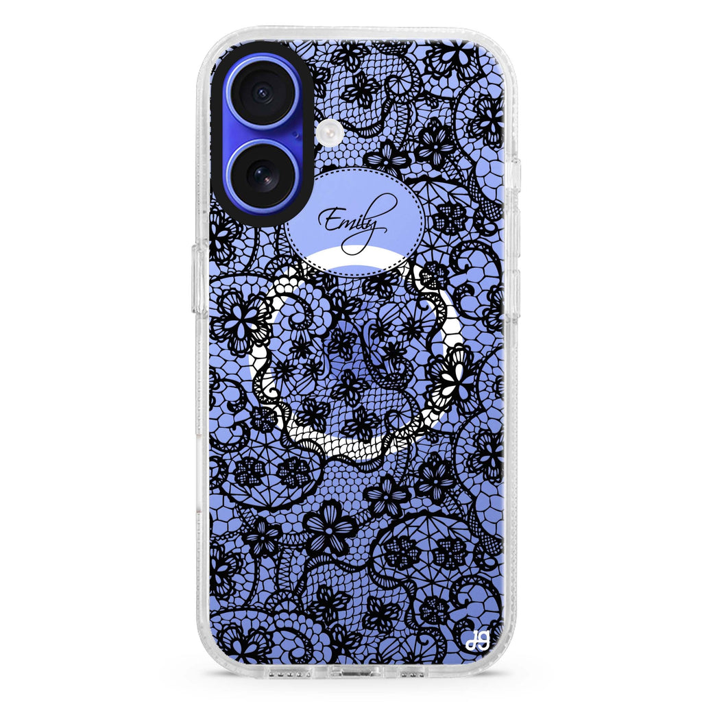 My Floral Lace MagSafe Compatible iPhone 16 Ultra Clear Case - Personalized and Stylish Protection