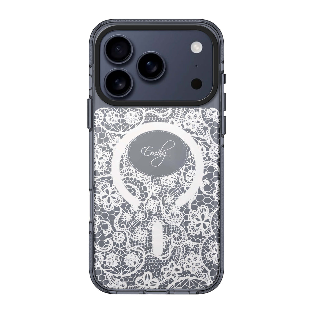 My Floral Lace personalized name flower fashion floral spring iPhone 17 Pro Max ultra clear case