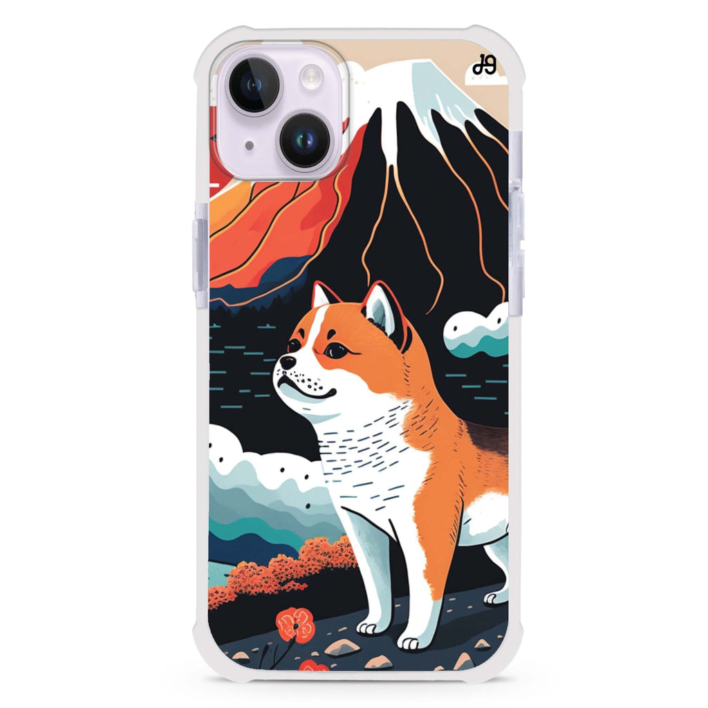 Shiba Inu with Fuji Mountain iPhone 15 Plus MagSafe Compatible Ultra Shockproof Case