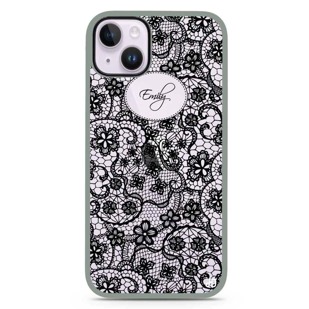 My Floral Lace iPhone 15 Impact Guard Bumper Case