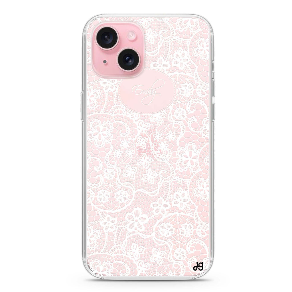 My Floral Lace iPhone 15 plus Ultra Clear Case