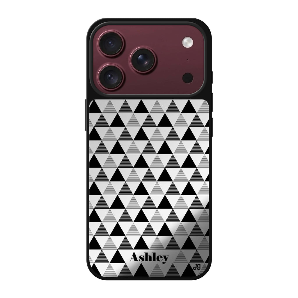 Triangles Seamless personalized name pattern geometric iPhone 18 Pro Max mirror case