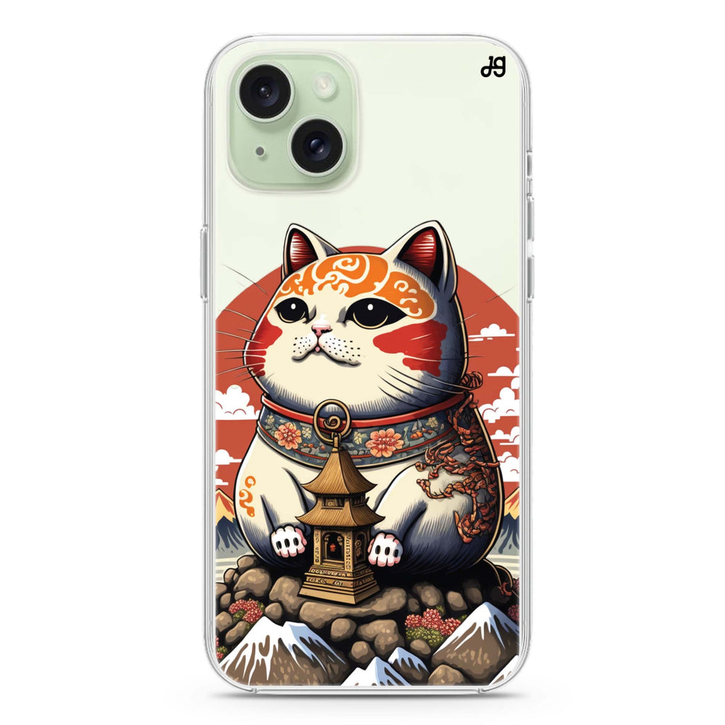 Cat with Fuji Mountain iPhone 15 Plus Ultra Clear Case