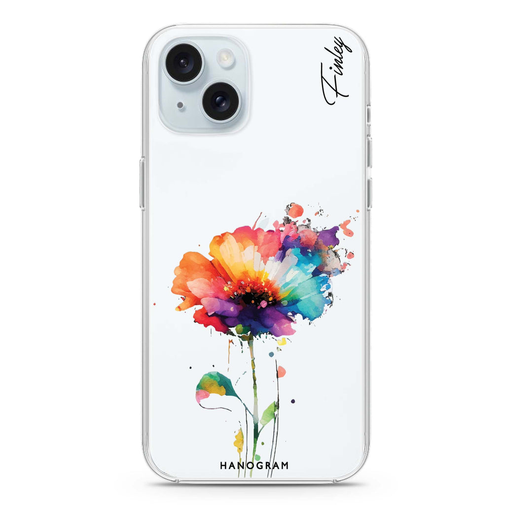 A Beautiful Watercolour Flower iPhone 15 Plus Ultra Clear Case