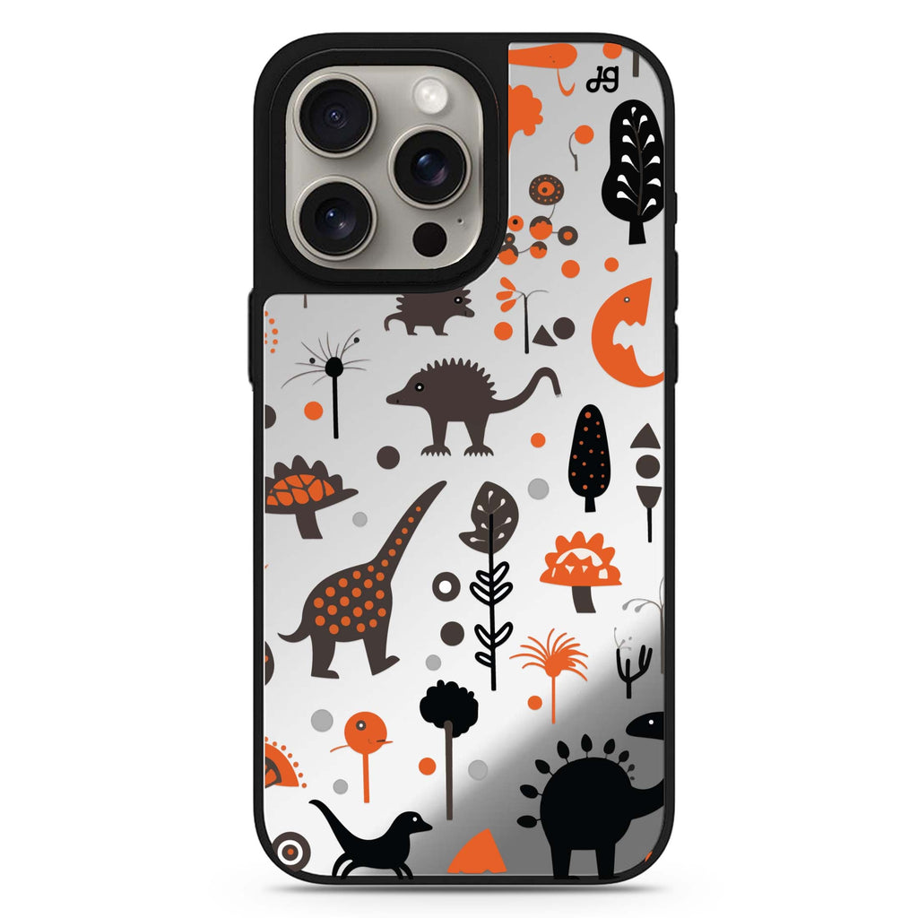 Jurassic Joy MagSafe compatible mirror case for iPhone 16/15/14 Pro Max and Pro, main view