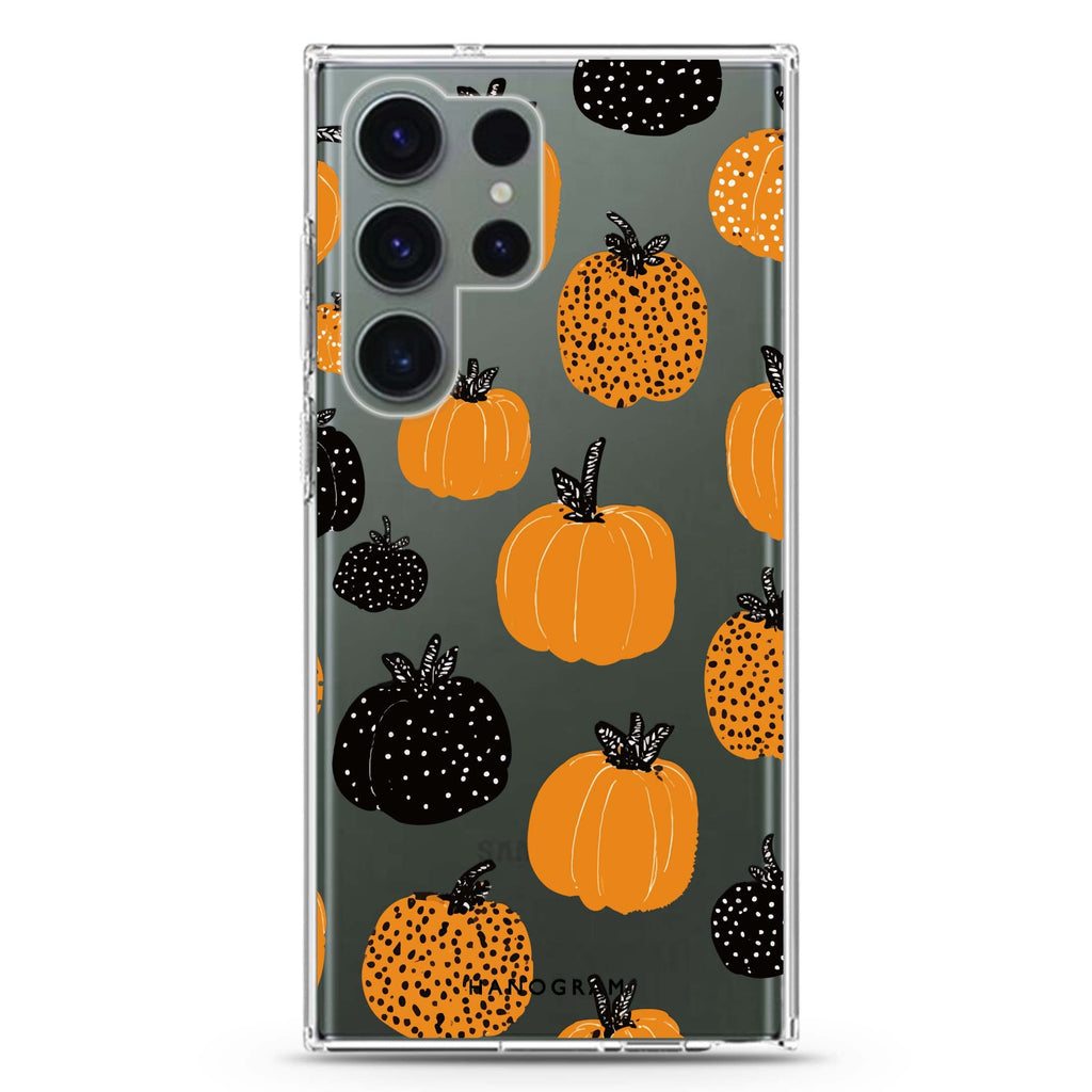 Pumpkin Parade Samsung Galaxy S26/S25/S24/S23/S22 Ultra ultra clear case, transparent design, main view