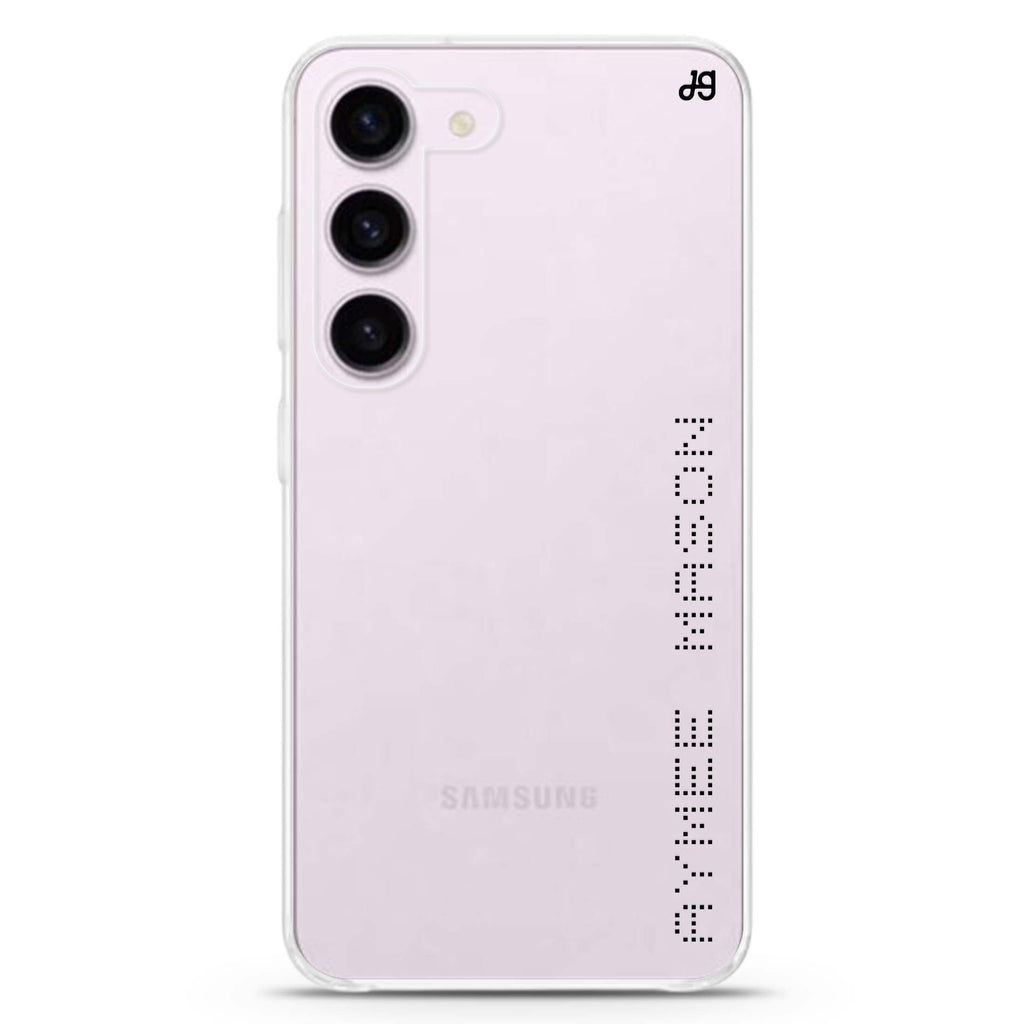 Digital Name personalized ultra-clear case for Samsung Galaxy S23/S22, front view