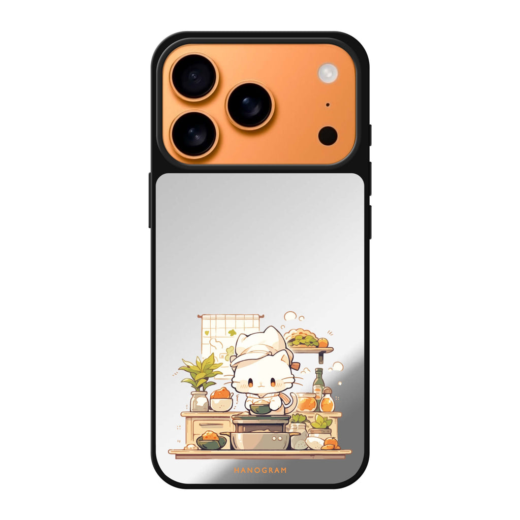 Chef Whisker Mess cat animal iPhone 17 Pro Max mirror case