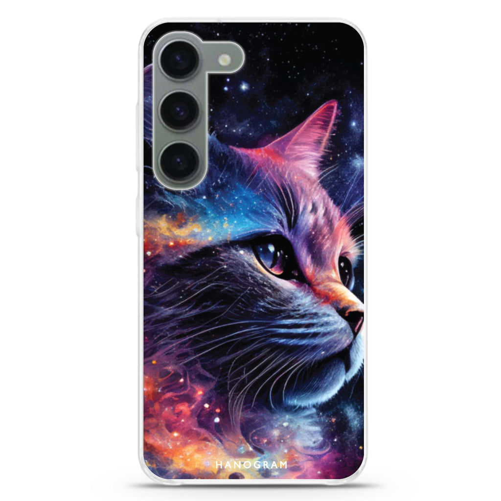 Galaxy Cat ultra-clear case for Samsung Galaxy S23/S22, front view