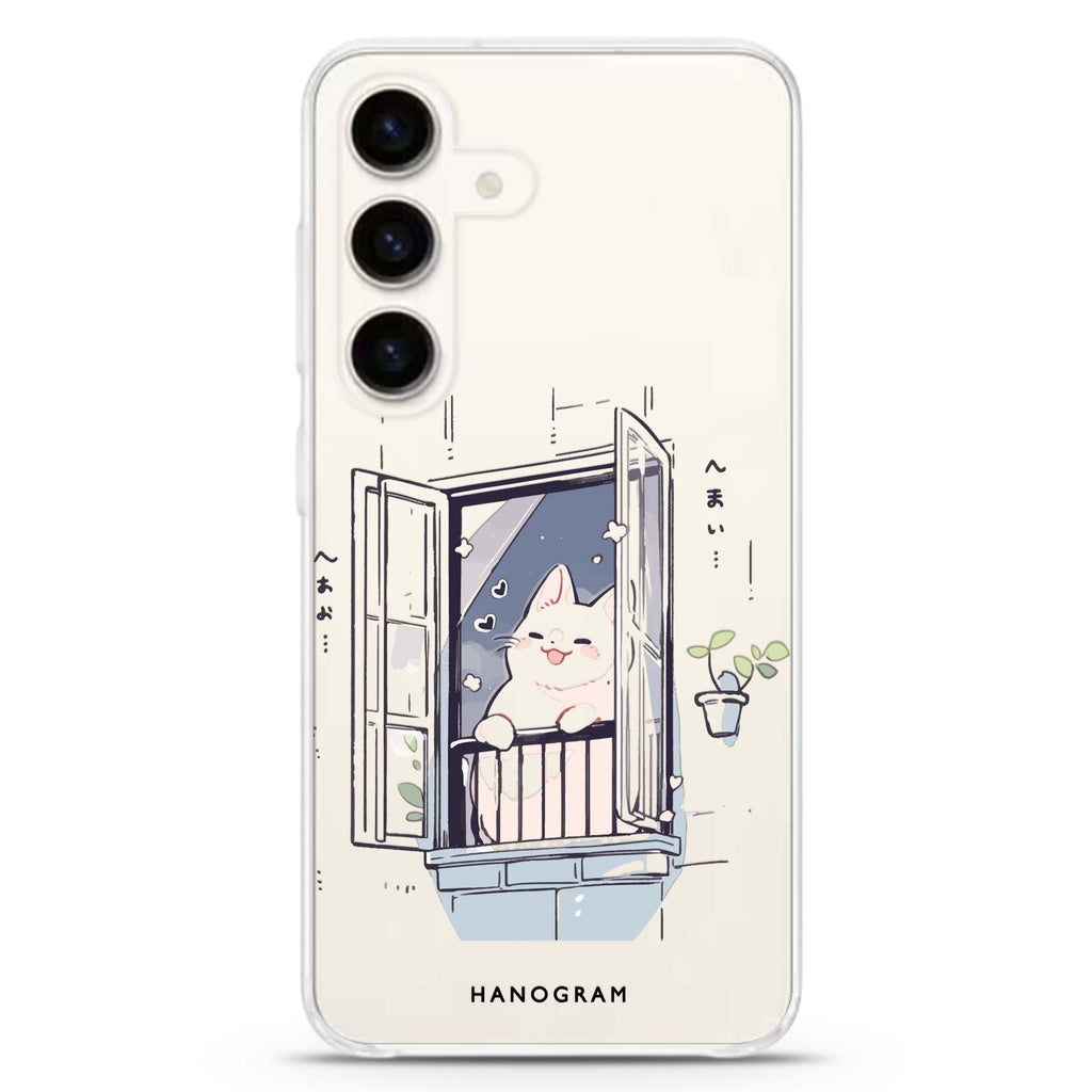 Ledge Lounging Kitty Samsung Galaxy Ultra Clear Case