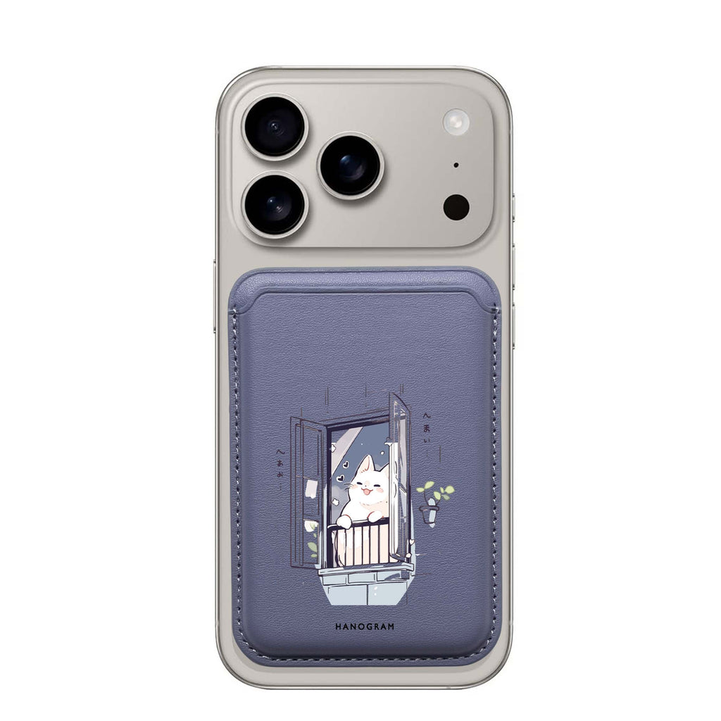 Ledge Lounging Kitty MagSafe wallet for iPhone, slim magnetic card holder, main view