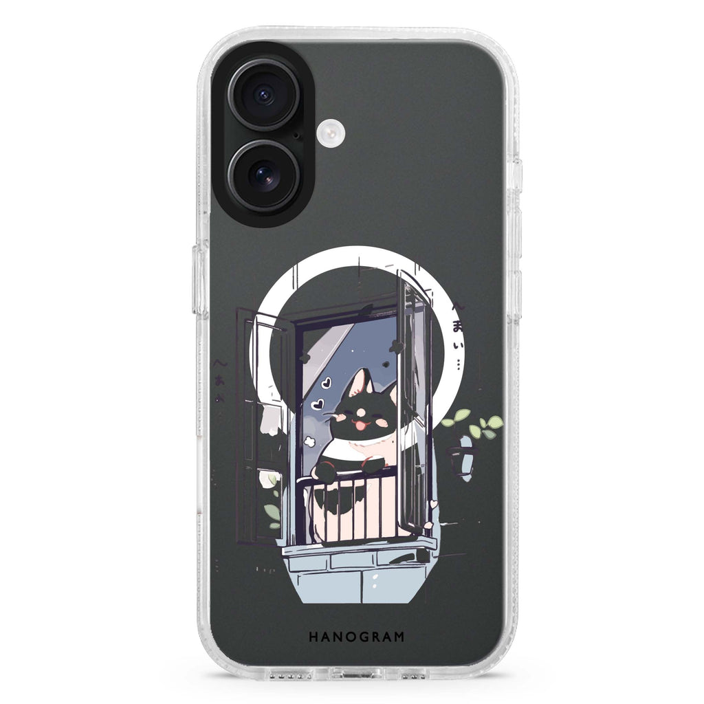 Ledge Lounging Kitty MagSafe Compatible iPhone 16 Ultra Clear Case - Personalized and Stylish Protection