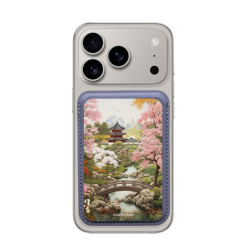 Oriental Blossom MagSafe wallet for iPhone, slim magnetic card holder, main view