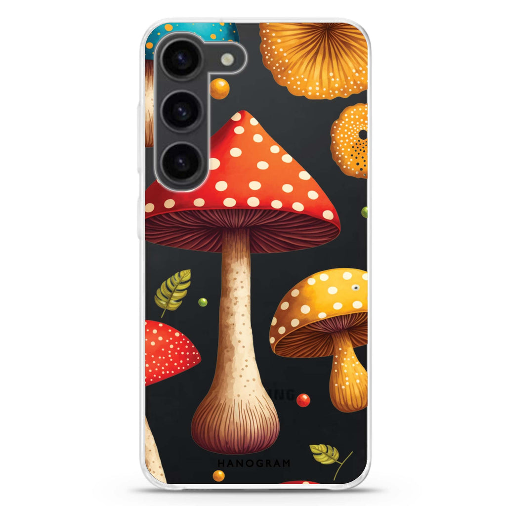 Mushroom time ultra-clear case for Samsung Galaxy S23/S22, front view