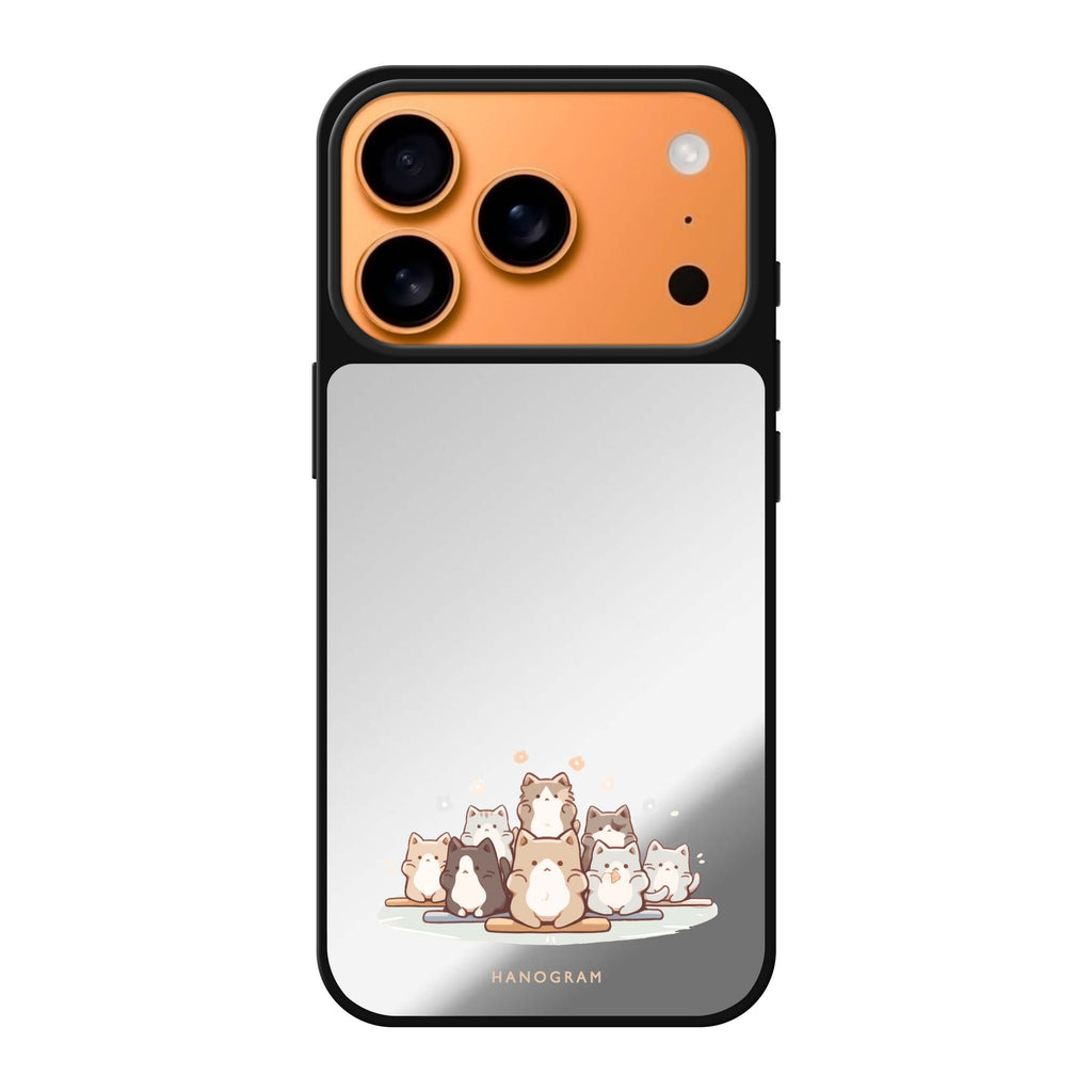 Zen Cat Calm cat animal minimal iPhone 17 Pro Max mirror case