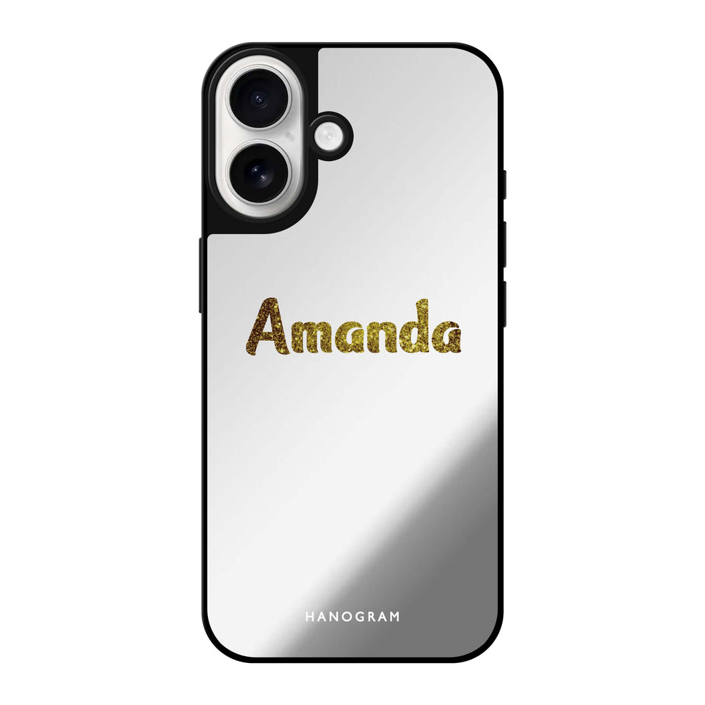 Reflective iPhone 16 Mirror Case –Glittering Gold Design