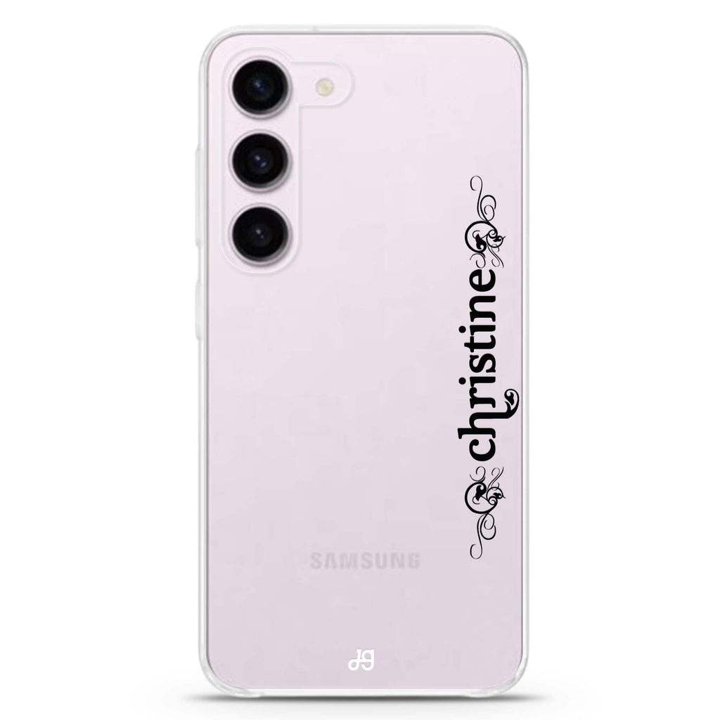 Grand Custom Name personalized ultra-clear case for Samsung Galaxy S23/S22, front view