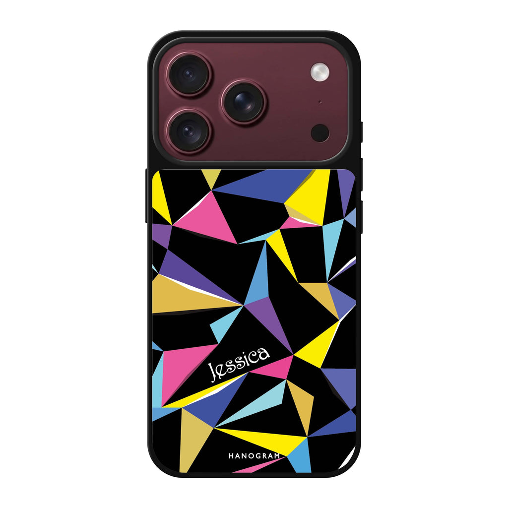 Geometric personalized name geometric iPhone 18 Pro Max mirror case