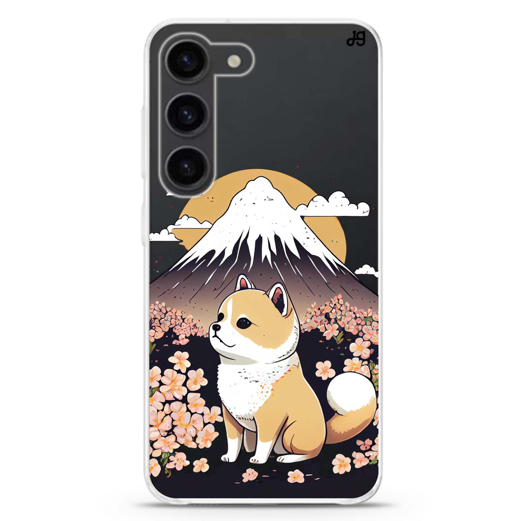 Shiba Inu & Japan ultra-clear case for Samsung Galaxy S23/S22, front view