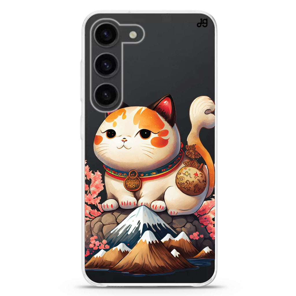 Kawaii Cat ultra-clear case for Samsung Galaxy S23/S22, front view