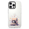 Starship Cat Pod iPhone 16/15/14 Pro Max & Pro ultra clear case cat illustration, front product view