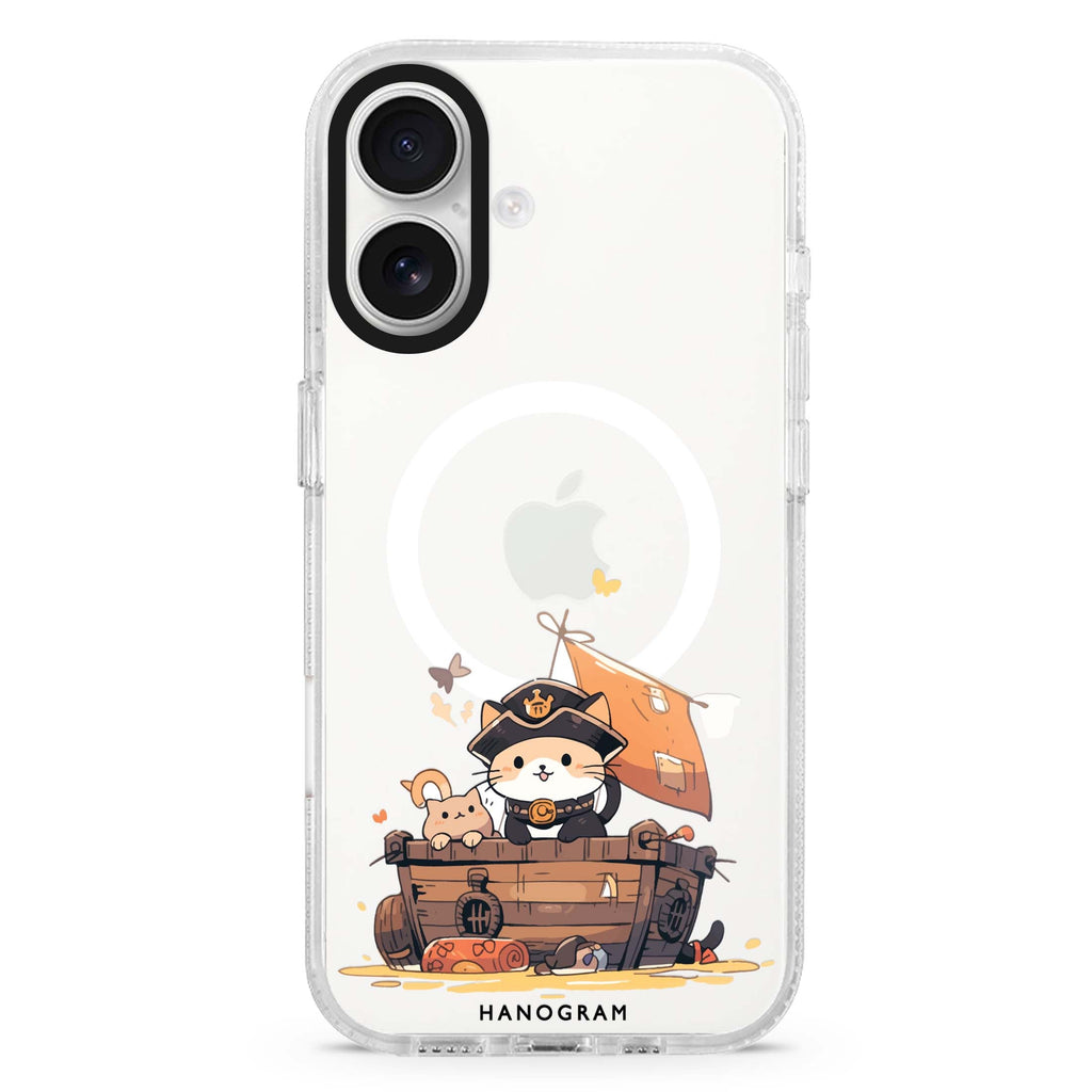 Feline Corsair MagSafe Compatible iPhone 16 Ultra Clear Case - Personalized and Stylish Protection