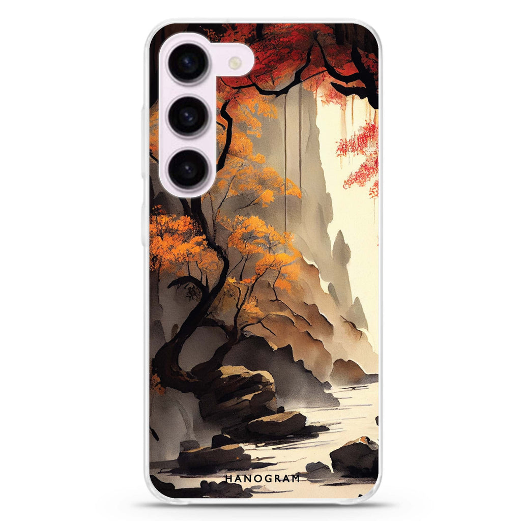 Japanese painting ultra-clear case for Samsung Galaxy S23/S22, front view