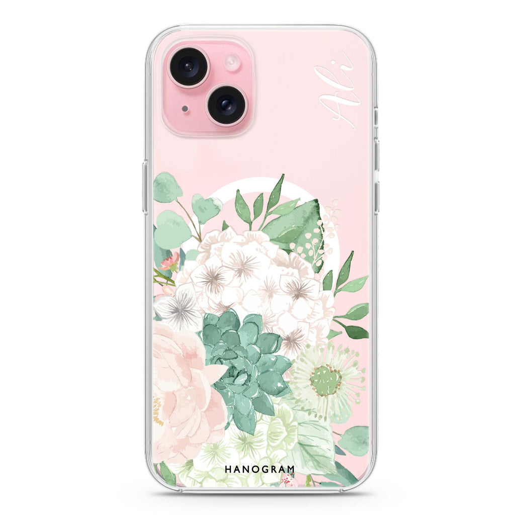 Vintage Flowers iPhone 15 Plus MagSafe Compatible Ultra Clear Case