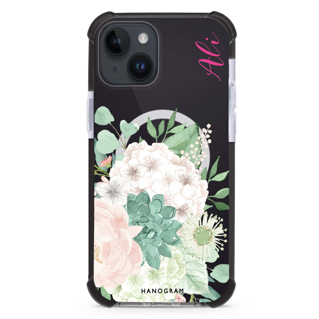 Vintage Flowers iPhone 15 Plus MagSafe Compatible Ultra Shockproof Case