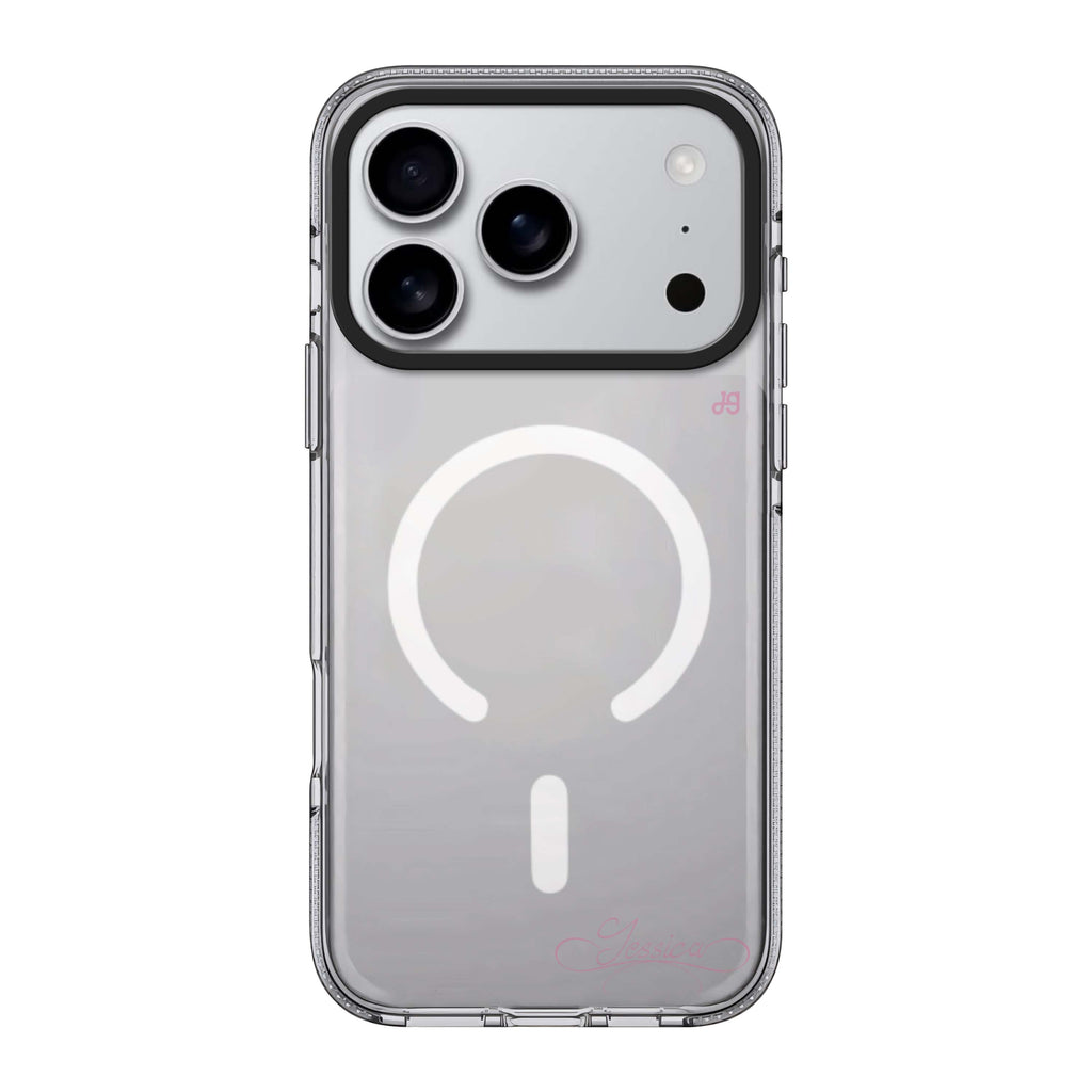 Cursive I personalized name typography iPhone 17 Pro Max ultra clear case