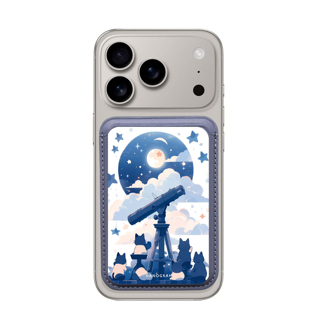 StarGaze Kitty MagSafe wallet for iPhone, slim magnetic card holder, main view