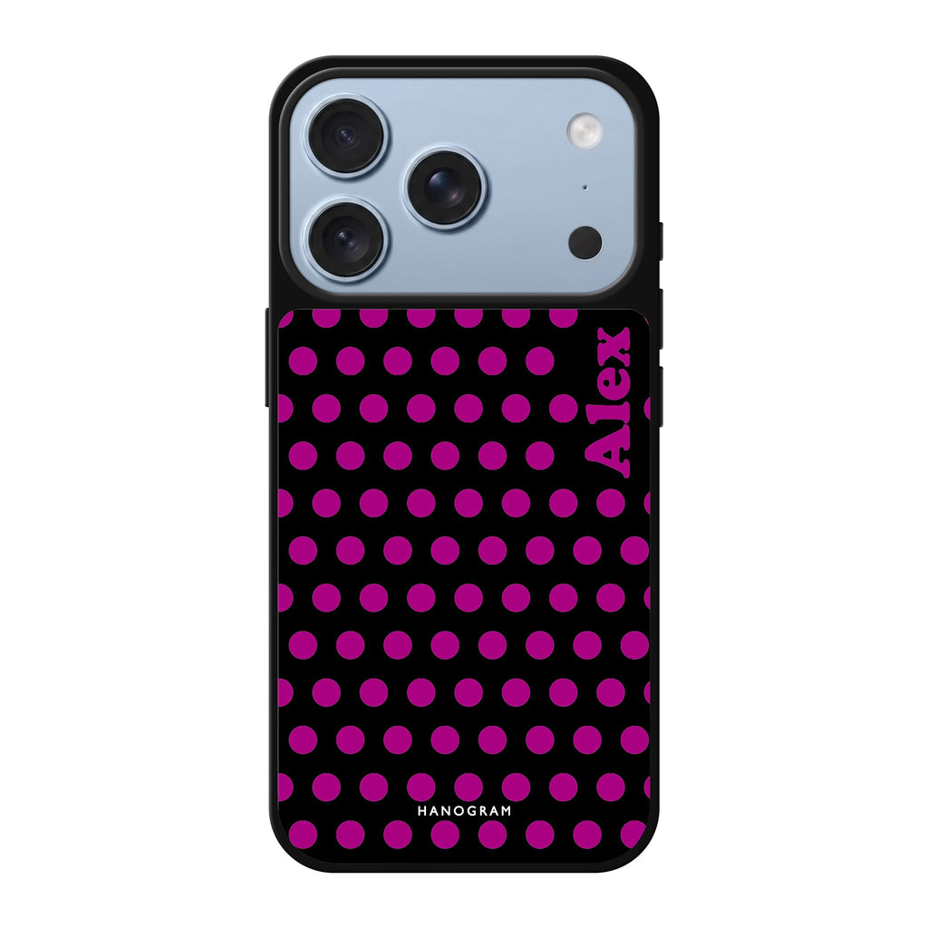 Wave Dots personalized name wave nature pattern iPhone 18 Pro Max mirror case