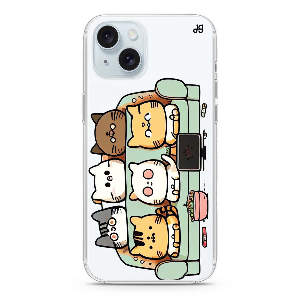 TV Cats iPhone 15 plus Ultra Clear Case