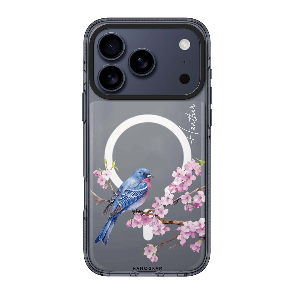 Indigo Serenade personalized name blue graphic iPhone 17 Pro Max ultra clear case
