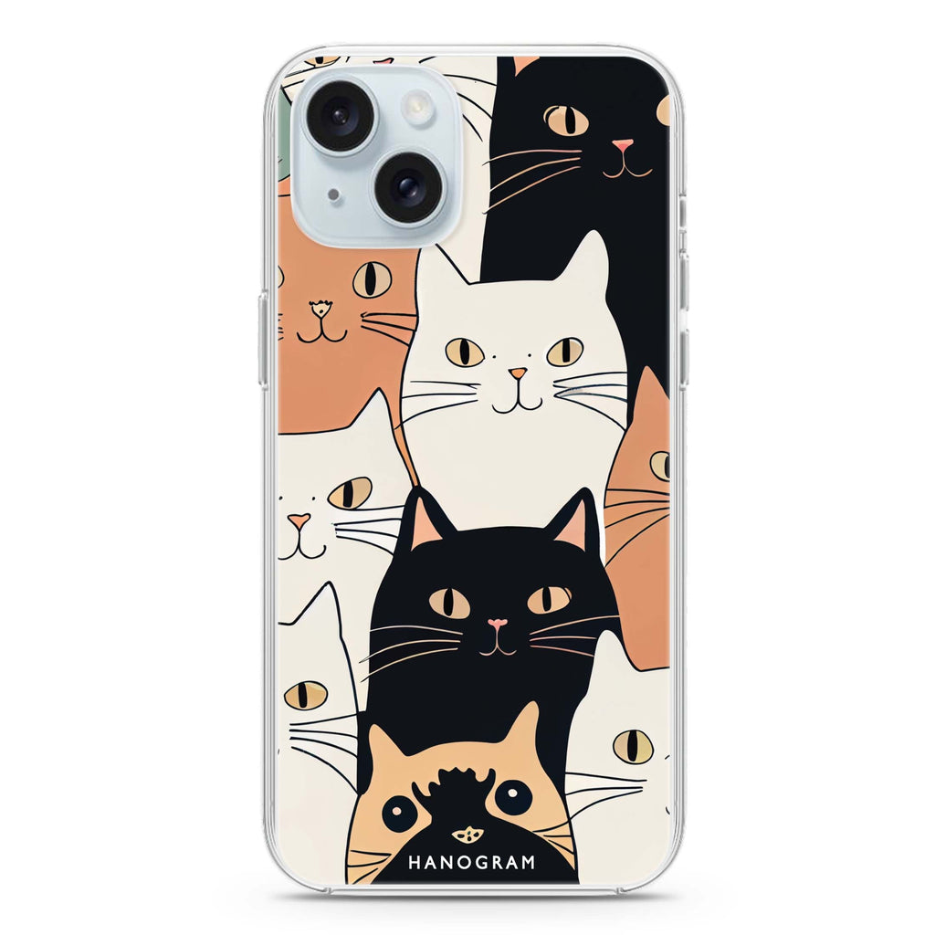 Look Cats iPhone 15 plus Ultra Clear Case