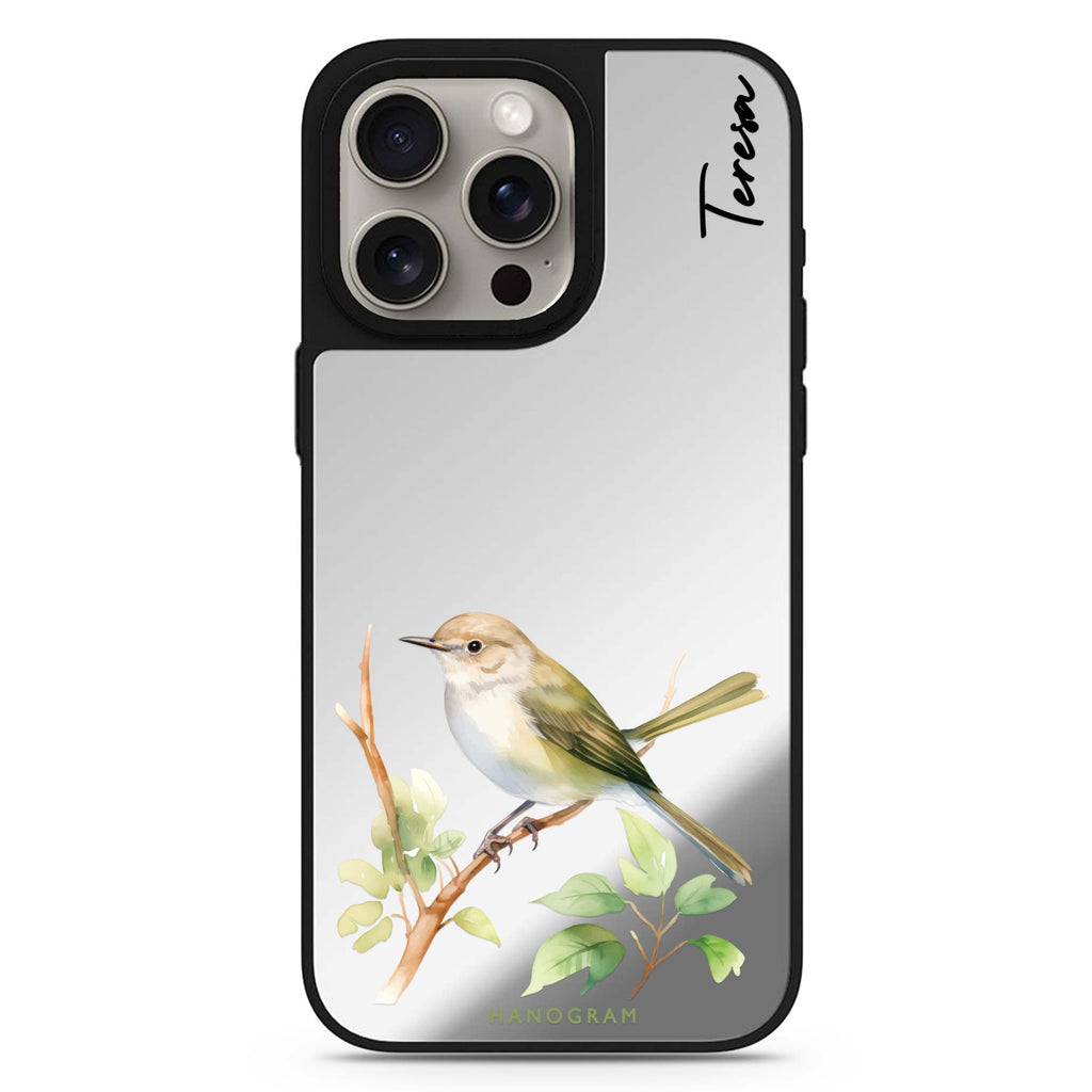 Warbler Whisper personalized name MagSafe mirror case for iPhone 16/15/14 Pro Max and Pro, main view